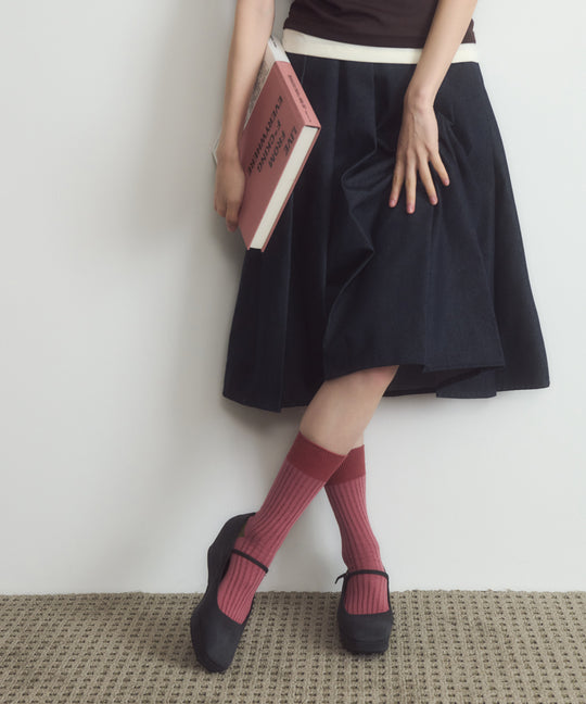 [SWOOP] I HATE MONDAY Twotone Rib Socks_SWIMSCTRBK