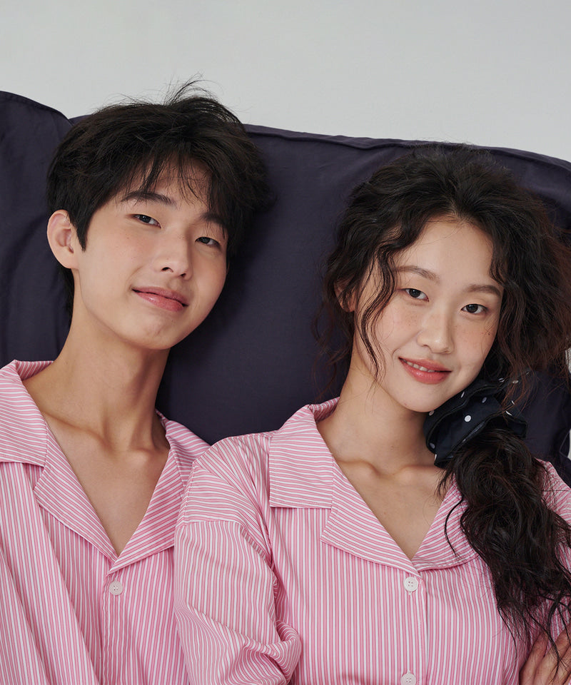 [SWOOP] OGGITT (uni) Dormitory Peach Lychee Striped Pajamas_SWOGPJLSPK