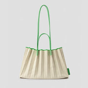 [SWOOP] JOSEPH & STACEY Lucky Pleats Canvas Leaf Shopper L_SWJSBGCLPG
