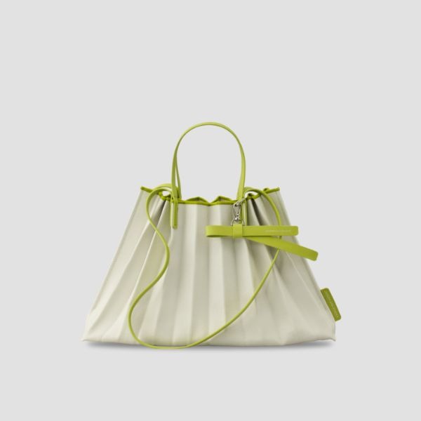 [SWOOP] JOSEPH & STACEY Lucky Pleats Canvas Coated Shopper L with Ribbon_SWJSBGCLGR