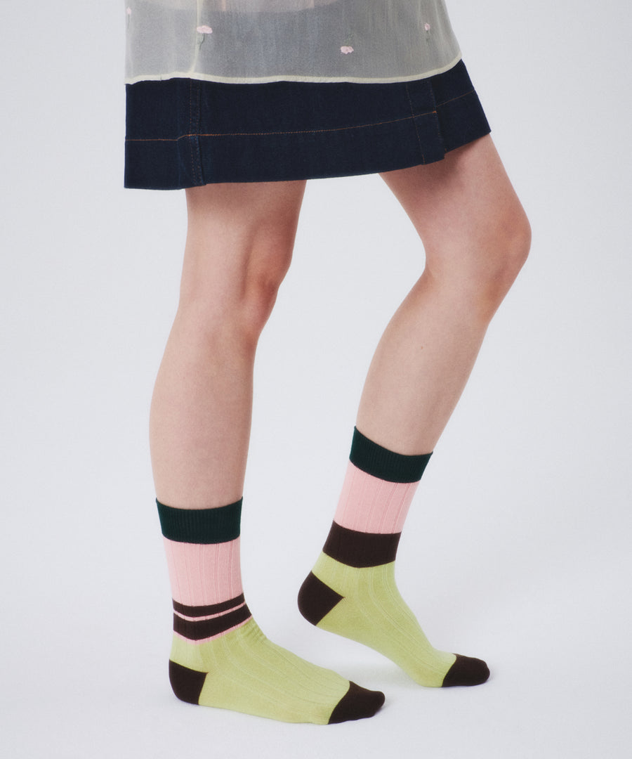 [SWOOP] I HATE MONDAY Color Block Socks_SWIMSCCPMX