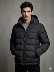 Tommy Hilfiger Men's Puffer Jacket Hooded Water and Wind Resistant Puffer Jacket