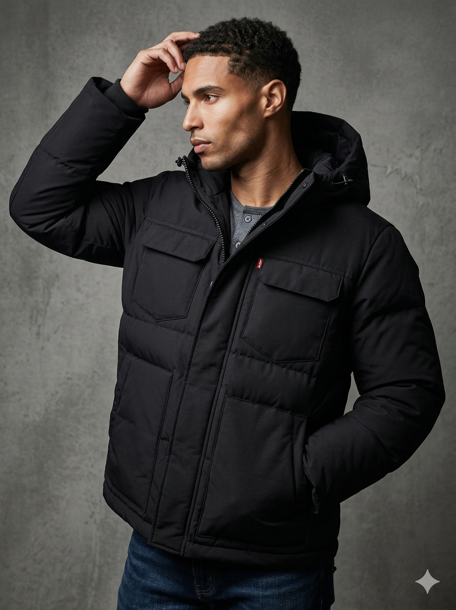 Levi's® Men's Quilted Hooded Puffer Jacket