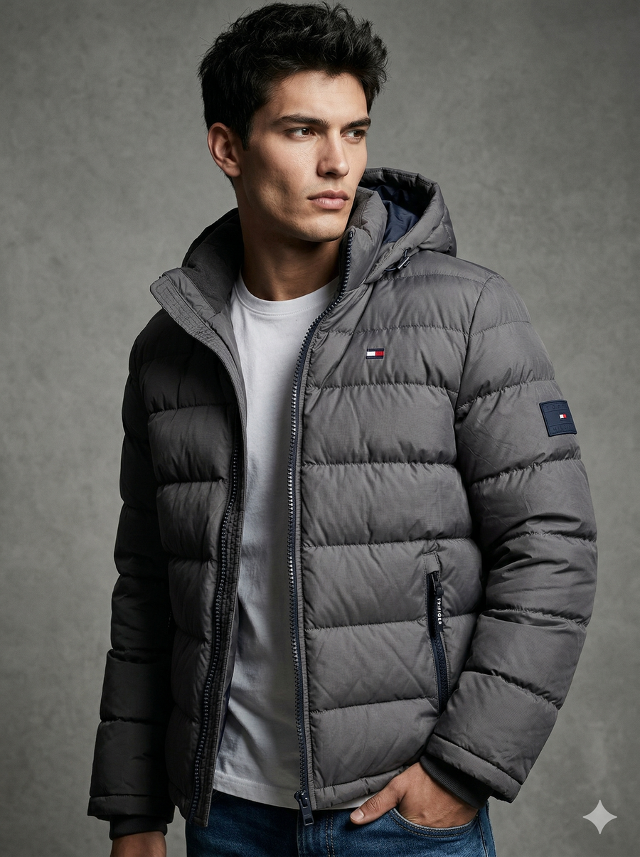 Tommy Hilfiger Men's Puffer Jacket Hooded Water and Wind Resistant Puffer Jacket