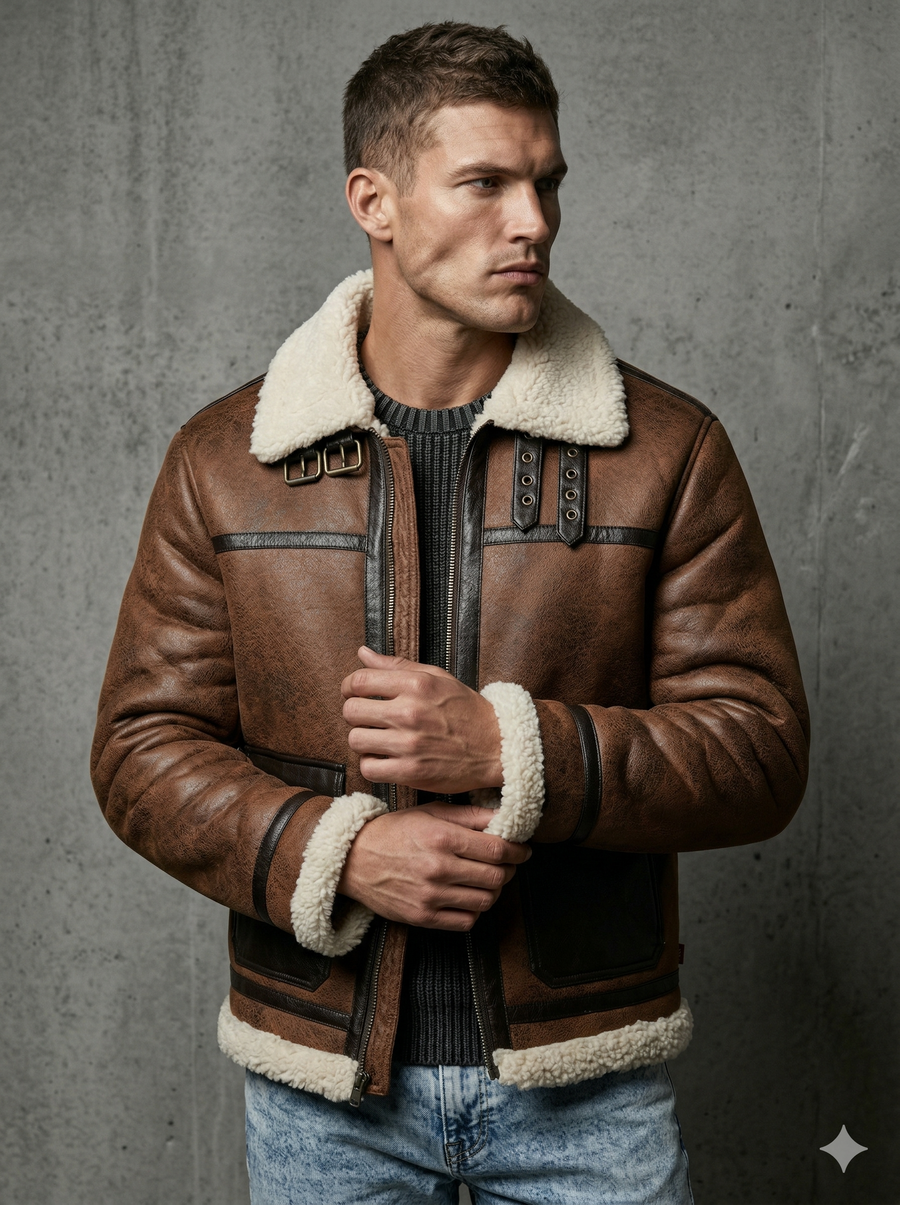 LEVI'S Men's Faux Shearling Rancher Aviator Jacket