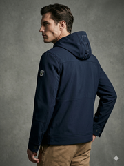 Tommy Hilfiger Men's Filled Soft Shell Hooded Open Bottom Jacket