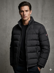 Tommy Hilfiger Men's Puffer Jacket Hooded Water and Wind Resistant Puffer Jacket