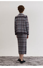 [SWOOP] LAPLI Tweed Pattern Belt Skirt_SWLASKTBDG