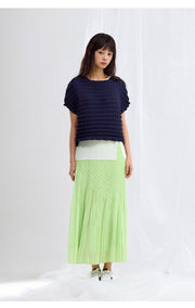 [SWOOP] LAPLI V-Stitch Flared Chiffon Skirt_SWLASKVCIV