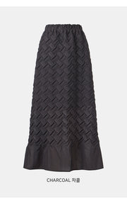 [SWOOP] LAPLI Waffle Pleated A-Line Skirt_SWLASKWADB