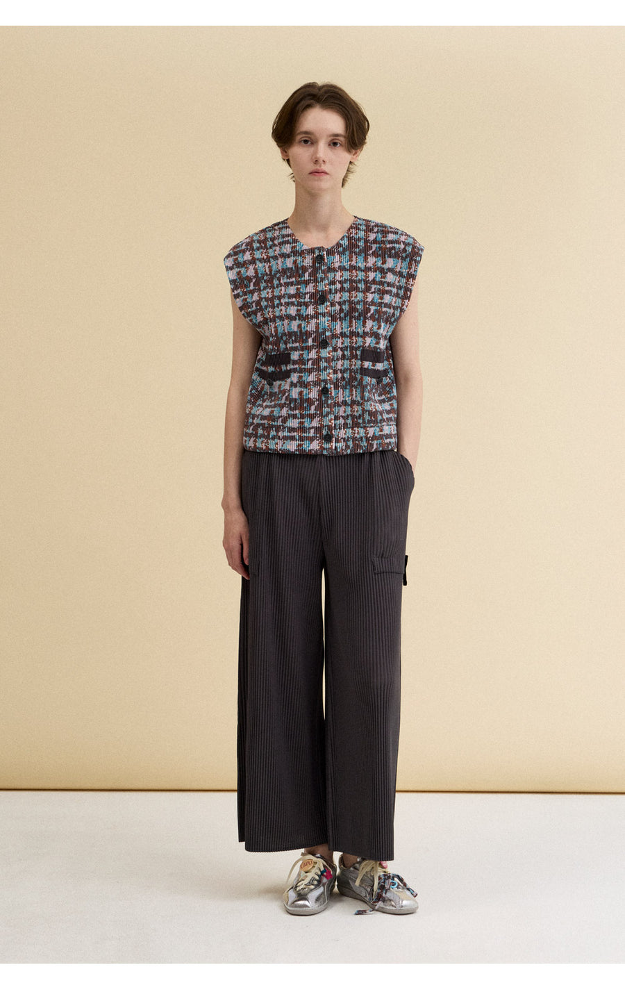 [SWOOP] LAPLI Tweed Pattern Pocket Vest_SWLAVETPDG