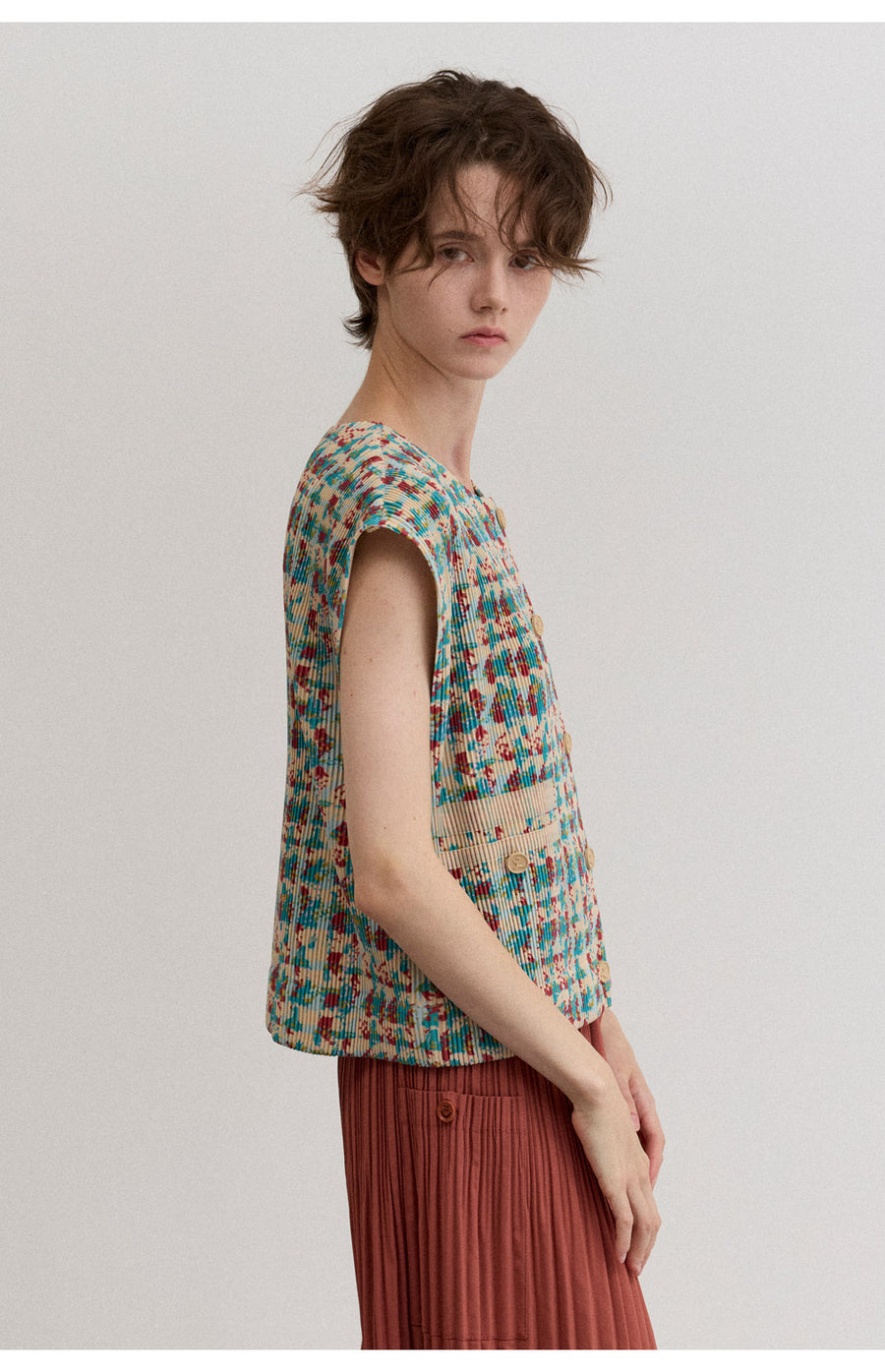 [SWOOP] LAPLI Tweed Pattern Pocket Vest_SWLAVETPDG