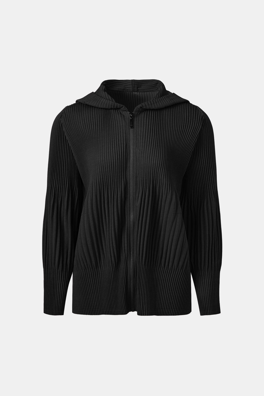 [SWOOP] Pleatsme Signature Solid Hoodie Zip-Up Jacket_SWPLJKSSDB