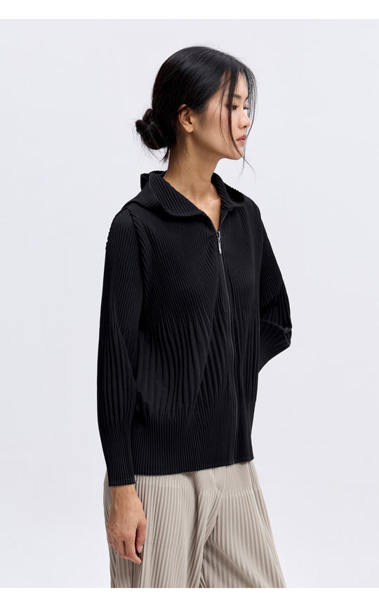 [SWOOP] Pleatsme Signature Solid Hoodie Zip-Up Jacket_SWPLJKSSDB