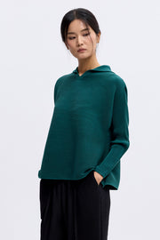[SWOOP] Pleatsme High Neck Flared Dolman T-Shirt_SWPLLWHNBK