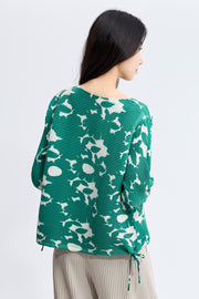 [SWOOP] Pleatsme Print Side-String T-Shirt_SWPLLWPSGR