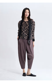 [SWOOP] Pleatsme Print Scarf Dolman T-Shirt_SWPLLWSTGY