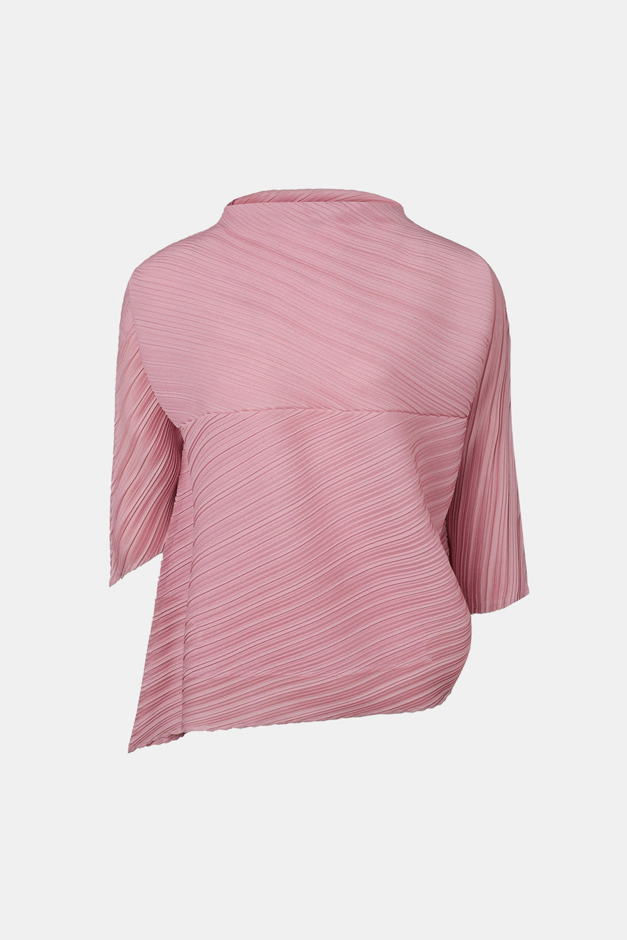 [SWOOP] Pleatsme Unbalanced Oblique Folding T-Shirt_SWPLLWUOBK