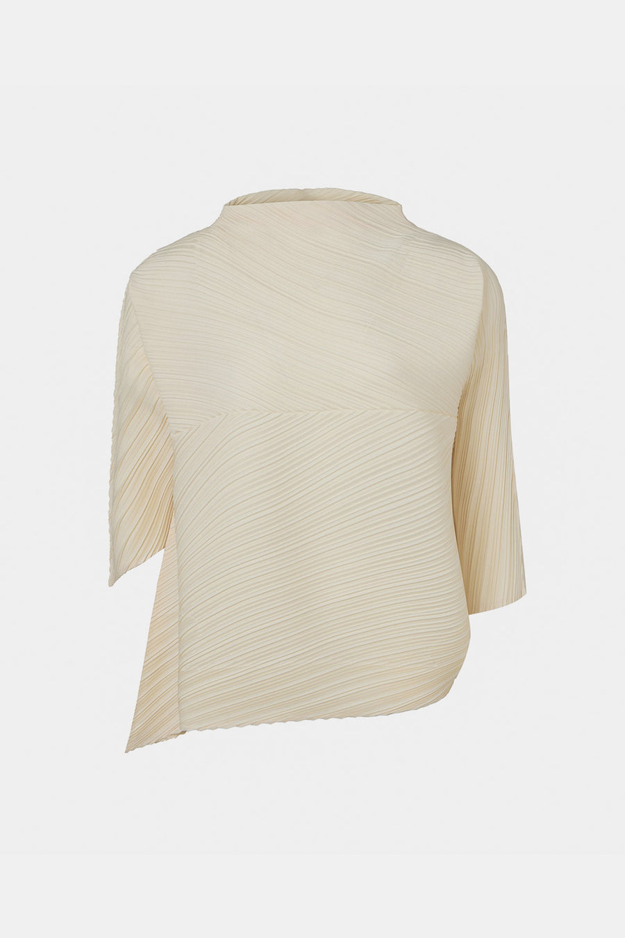 [SWOOP] Pleatsme Unbalanced Oblique Folding T-Shirt_SWPLLWUOBK