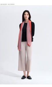 [SWOOP] Pleatsme Two-Tone Pleated Long Scarf_SWPLSFTPBK