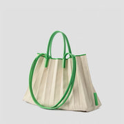 [SWOOP] JOSEPH & STACEY Lucky Pleats Canvas Leaf Shopper L_SWJSBGCLPG
