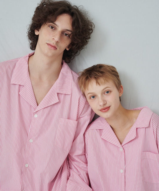 [SWOOP] OGGITT (uni) Dormitory Peach Lychee Striped Pajamas_SWOGPJLSPK