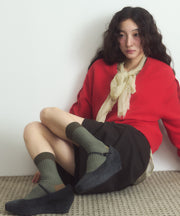 [SWOOP] I HATE MONDAY Twotone Rib Socks_SWIMSCTRBK