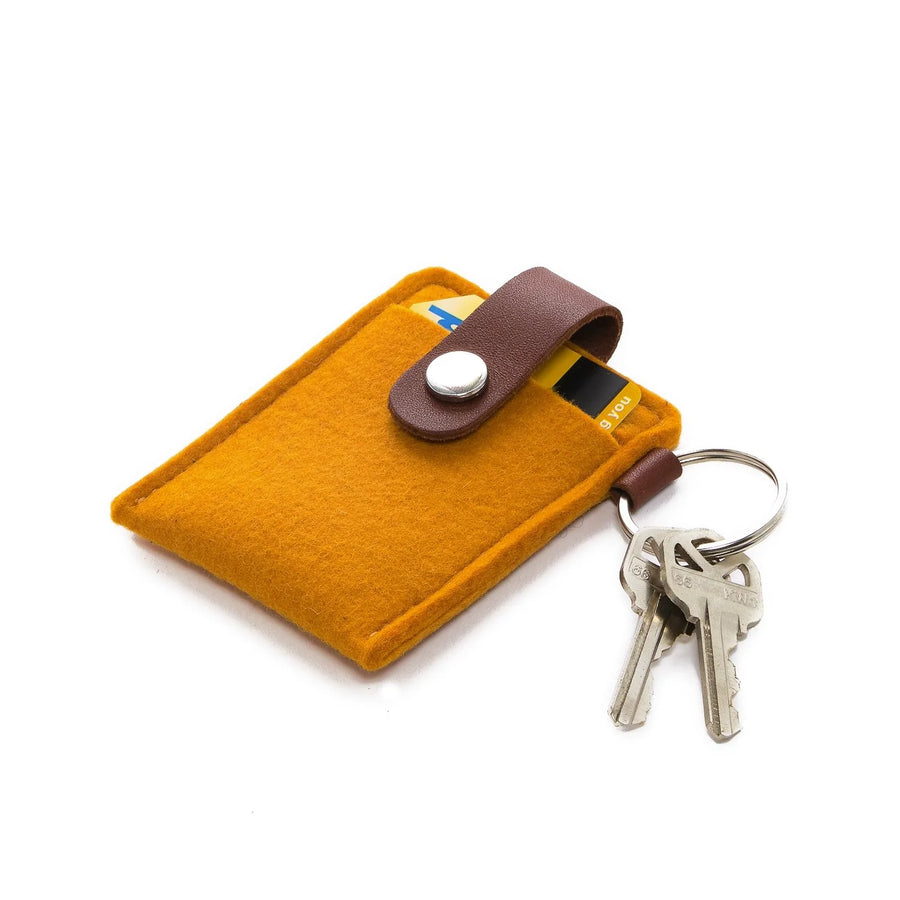 Key Card Case - Turmeric Felt, Leather - TheHans