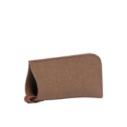 Eyeglass sleeve cumin felt, sienna leather - TheHans