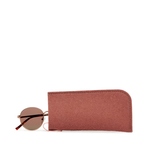 Eyeglass sleeve terracotta felt/ Natural - TheHans