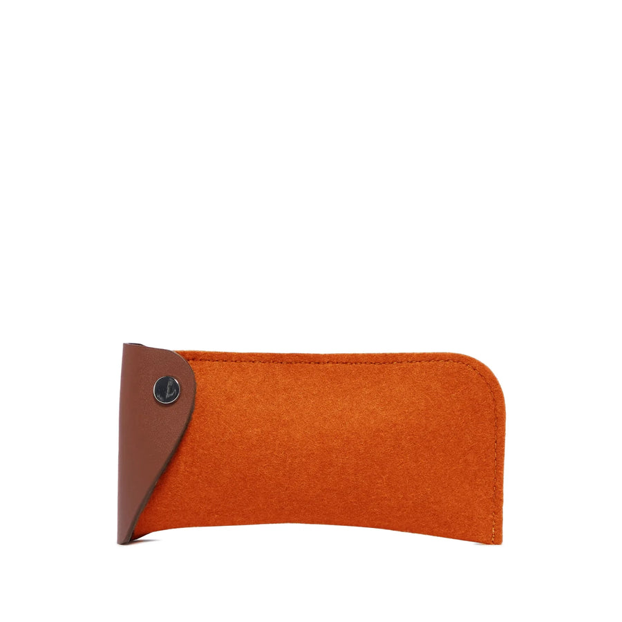 Anzen Eyeglass Sleeve - Ember Felt, Sienna Leather - TheHans