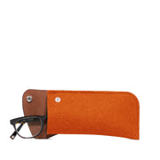 Anzen Eyeglass Sleeve - Ember Felt, Sienna Leather - TheHans