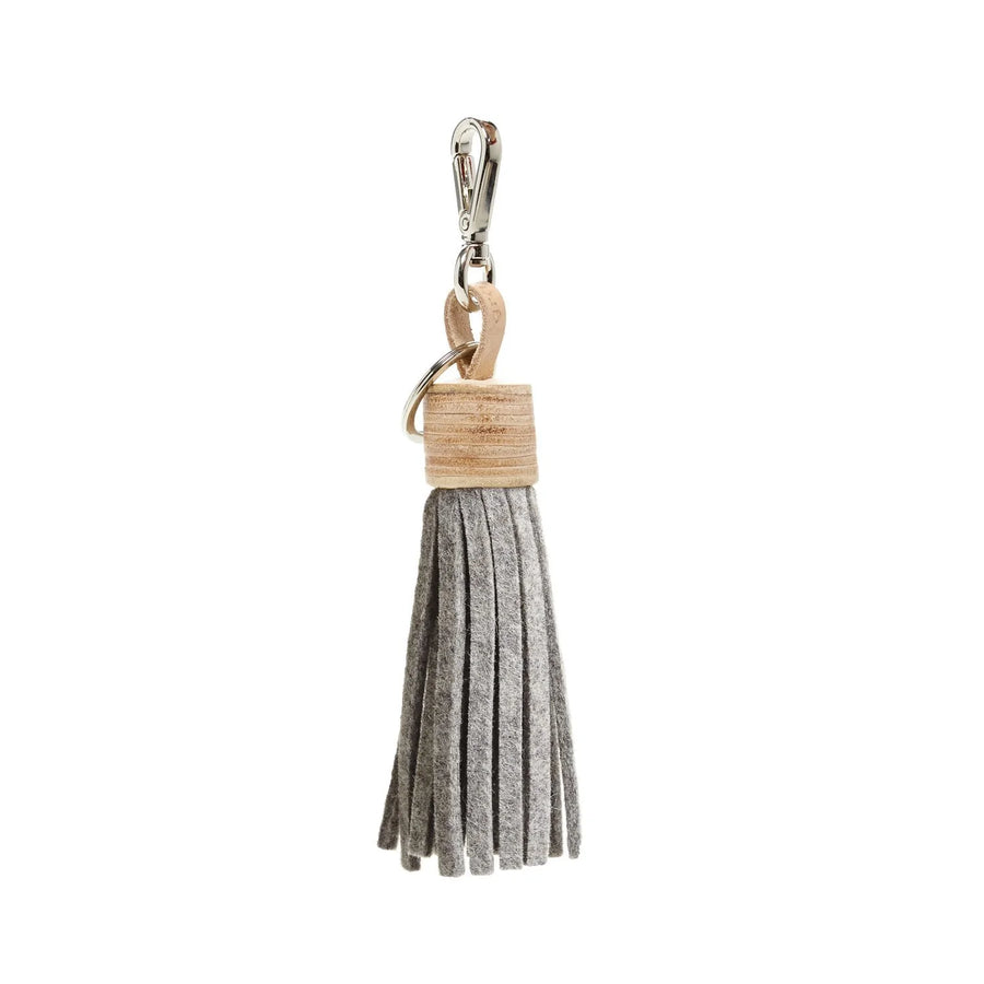 Felt Tassel - Granite Felt, Natural Leather - TheHans