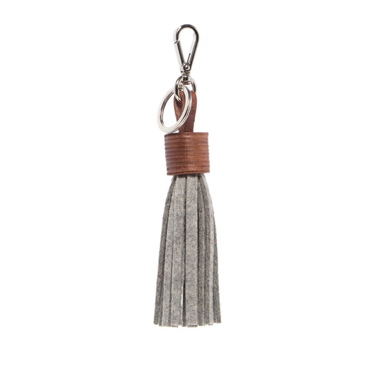 Felt Tassel - Granite Felt, Sienna Leather - TheHans