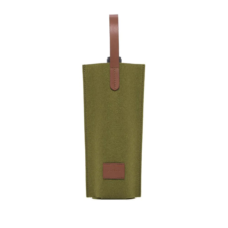 Cozy Carrier Solo - Olive Felt, Sienna Leather - TheHans