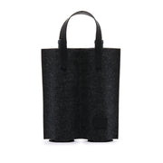 Cozy Carrier Duo - Charcoal Felt, Black Leather - TheHans