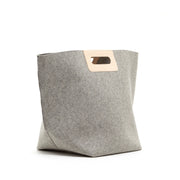 Korb Tote Bin - Granite Felt, Natural Leather - TheHans