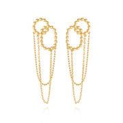 Mixed-circular Double Chain Drop Earrings