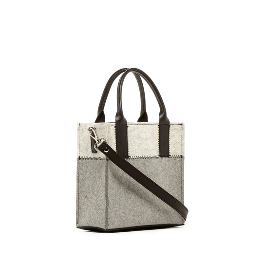 Jaunt Mini - Granite, Heather White Felt, Black Leather - TheHans