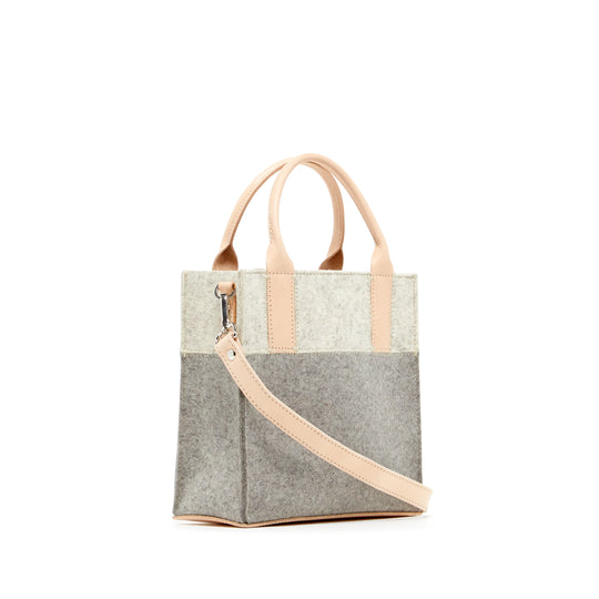 Jaunt Mini - Granite, Heather White Felt, Natural Leather - TheHans