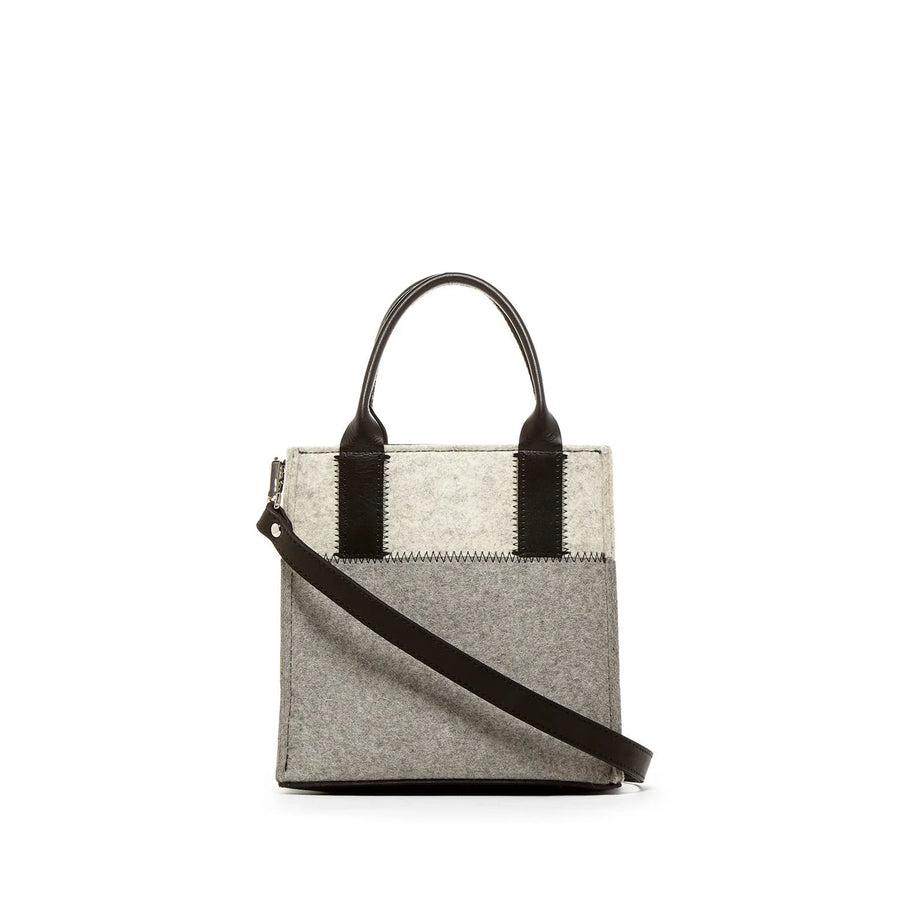 Jaunt Mini - Granite, Heather White Felt, Black Leather - TheHans