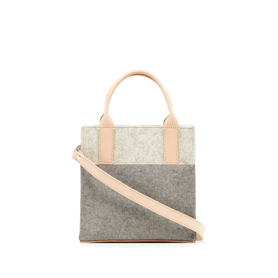 Jaunt Mini - Granite, Heather White Felt, Natural Leather - TheHans