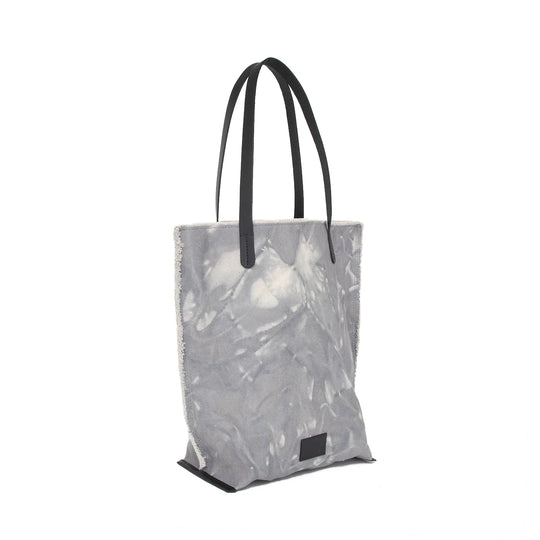 Hana Tote - Shadow Tie Dye Canvas, Black Leather - TheHans