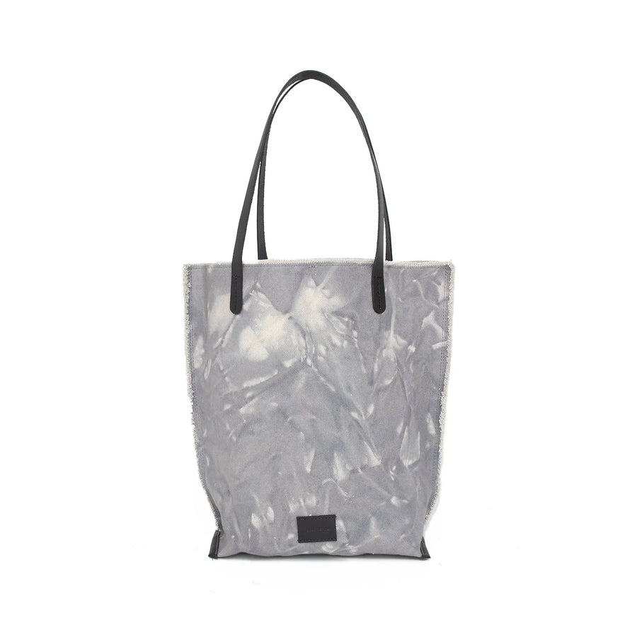 Hana Tote - Shadow Tie Dye Canvas, Black Leather - TheHans