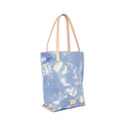 Hana Tote - Sky Tie Dye Canvas, Natural Leather - TheHans