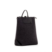 Bedford Backpack Charcoal Felt, Black Leather - TheHans