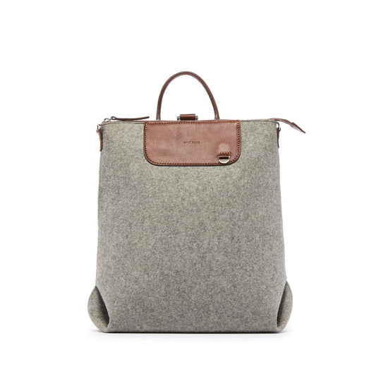 Bedford Backpack Granite Felt, Sienna Leather - TheHans