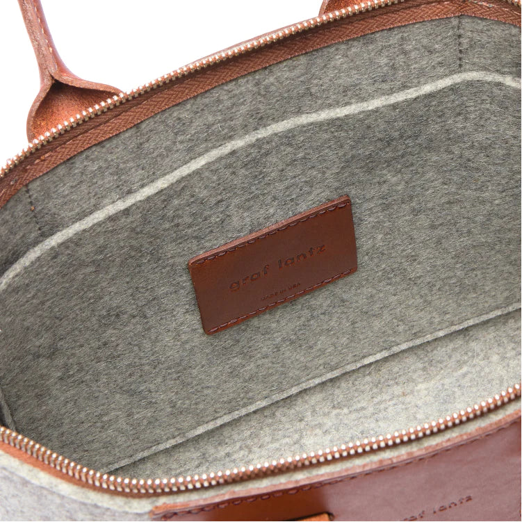 Bedford Satchel - Granite Felt, Sienna Leather - TheHans