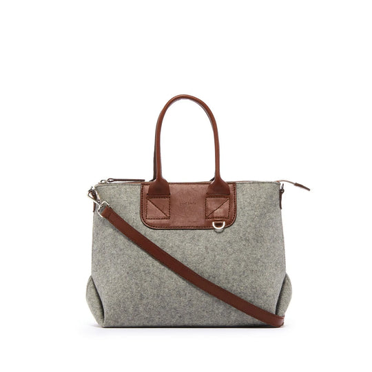 Bedford Satchel - Granite Felt, Sienna Leather - TheHans