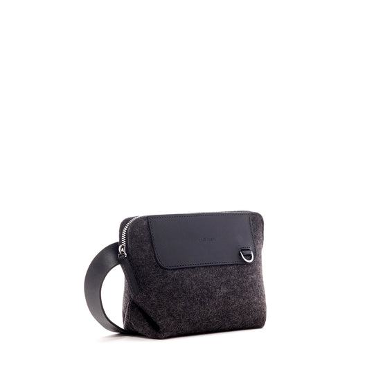 Bedford Belt Bag - Charcoal Felt, Black - TheHans